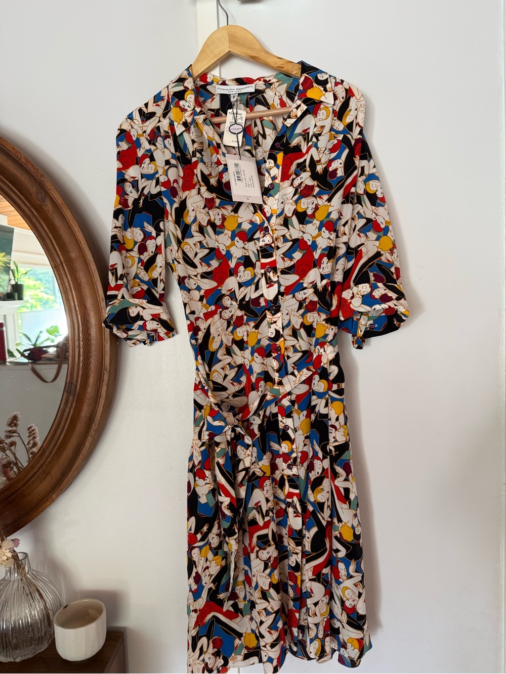Carolina Herrera Archive Print Silk Midi Dress